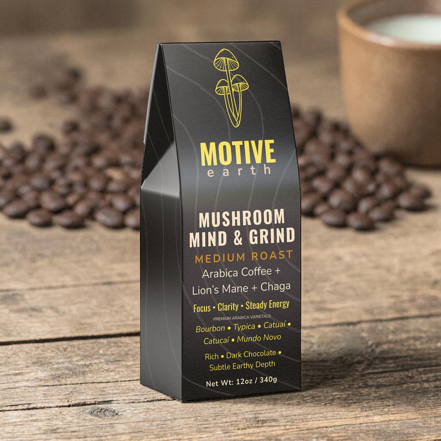 Mind & Grind — Functional Mushroom Coffee (Medium Roast)
