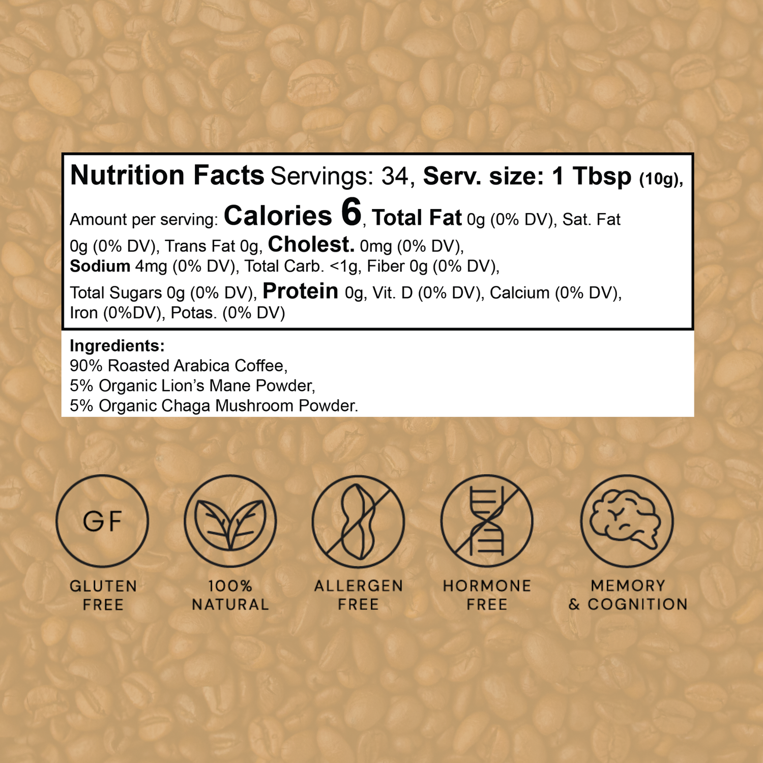 Mind & Grind — Functional Mushroom Coffee (Medium Roast)