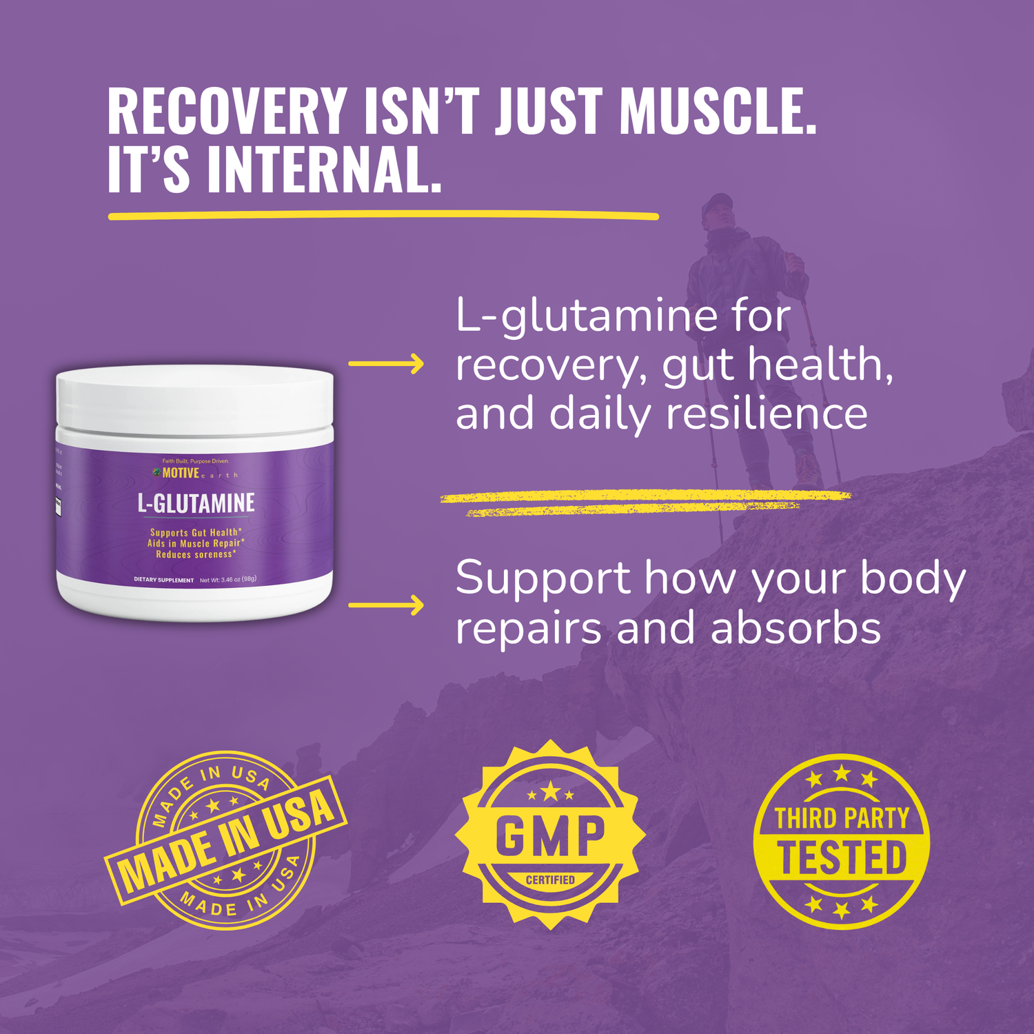 L-Glutamine — Recovery + Gut Support